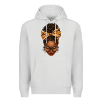 Dove Grey plaid bandana afro woman Premium Hoodie - texasbilliewilder