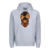 Heather Grey plaid bandana afro woman Premium Hoodie - texasbilliewilder