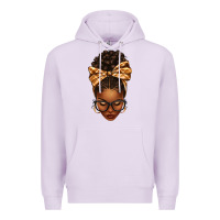 Lilac plaid bandana afro woman Premium Hoodie - texasbilliewilder