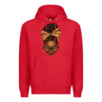Red plaid bandana afro woman Premium Hoodie - texasbilliewilder