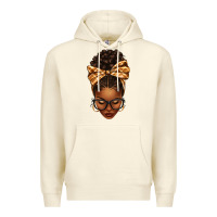 Sandshell plaid bandana afro woman Premium Hoodie - texasbilliewilder