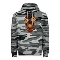 Slate Camo plaid bandana afro woman Premium Hoodie - texasbilliewilder