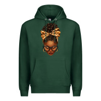 Sports Green plaid bandana afro woman Premium Hoodie - texasbilliewilder