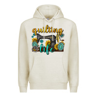 Oatmeal Heather quilting life western Premium Hoodie - texasbilliewilder