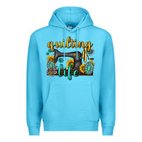 Ocean Blue quilting life western Premium Hoodie - texasbilliewilder