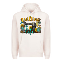 Pale Pink quilting life western Premium Hoodie - texasbilliewilder