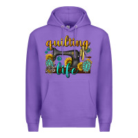 Purple quilting life western Premium Hoodie - texasbilliewilder
