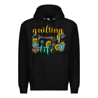 Black quilting life western Premium Hoodie - texasbilliewilder