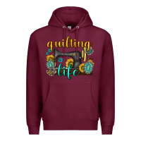 Burgundy quilting life western Premium Hoodie - texasbilliewilder