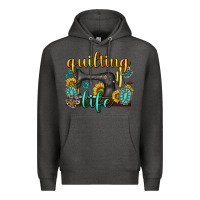 Charcoal Heather quilting life western Premium Hoodie - texasbilliewilder