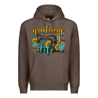 Coffee quilting life western Premium Hoodie - texasbilliewilder