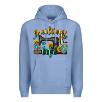 Colony Blue quilting life western Premium Hoodie - texasbilliewilder