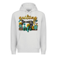 Dove Grey quilting life western Premium Hoodie - texasbilliewilder