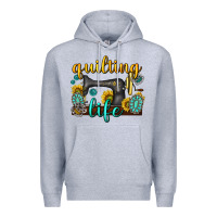 Heather Grey quilting life western Premium Hoodie - texasbilliewilder