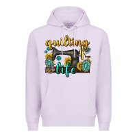 Lilac quilting life western Premium Hoodie - texasbilliewilder