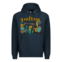 Navy quilting life western Premium Hoodie - texasbilliewilder