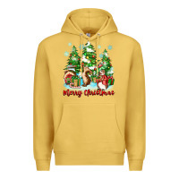 Antique Gold merry christmas rabbits Premium Hoodie - Zillion Design Studio