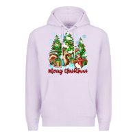 Lilac merry christmas rabbits Premium Hoodie - Zillion Design Studio