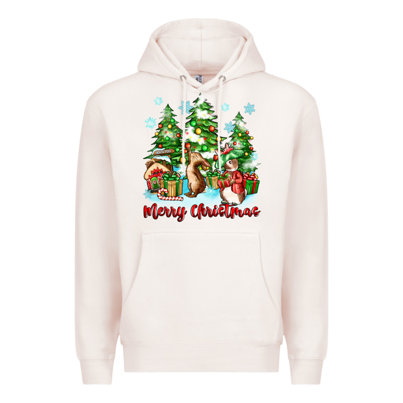 Merry Christmas Rabbits Premium Hoodie by Zillion Design Studio | Teevron