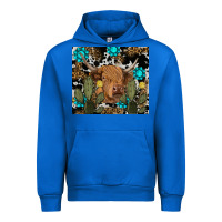 Cobalt western cow Urban Hoodie - RanaPortraitStore