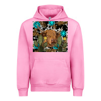 Fuchsia Pink western cow Urban Hoodie - RanaPortraitStore