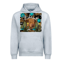Heather Grey western cow Urban Hoodie - RanaPortraitStore