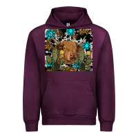 Mauve Wine western cow Urban Hoodie - RanaPortraitStore