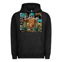 Pigment Black western cow Urban Hoodie - RanaPortraitStore