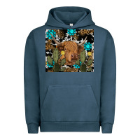 Pigment Midnight Navy western cow Urban Hoodie - RanaPortraitStore
