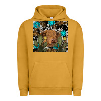 Pigment Peanut Butter western cow Urban Hoodie - RanaPortraitStore