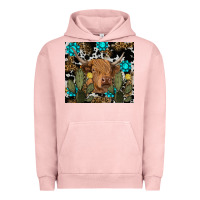 Pigment Salmon western cow Urban Hoodie - RanaPortraitStore