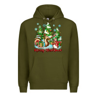Army Green merry christmas rabbits Premium Hoodie - Zillion Design Studio