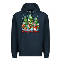 Navy merry christmas rabbits Premium Hoodie - Zillion Design Studio