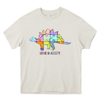 Cream Titi Pretty Art Love And Accept Heavy Core Tee - CowhideDigitalArt