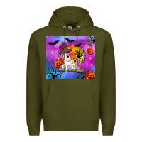 Army Green halloween unicorn Premium Hoodie - Zillion Design Studio