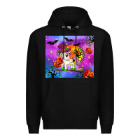 Black halloween unicorn Premium Hoodie - Zillion Design Studio