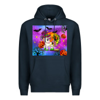 Navy halloween unicorn Premium Hoodie - Zillion Design Studio