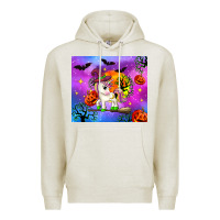 Oatmeal Heather halloween unicorn Premium Hoodie - Zillion Design Studio