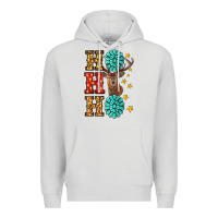 Dove Grey Gemstone And Reindeer Christmas Ho Ho Ho Premium Hoodie - RanaPortraitStore