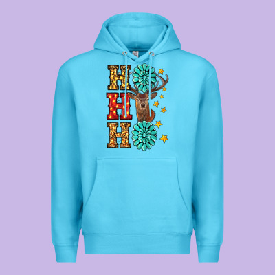 Premium Hoodie Gemstone And Reindeer Christmas Ho Ho Ho