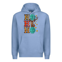 Colony Blue Gemstone And Reindeer Christmas Ho Ho Ho Premium Hoodie - RanaPortraitStore