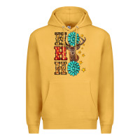 Mustard Gemstone And Reindeer Christmas Ho Ho Ho Premium Hoodie - RanaPortraitStore