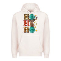Pale Pink Gemstone And Reindeer Christmas Ho Ho Ho Premium Hoodie - RanaPortraitStore