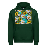 Forest Green western daisy and sunflower Urban Hoodie - RanaPortraitStore