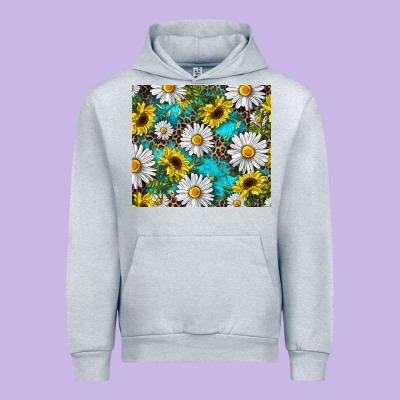 Urban Hoodie western daisy and sunflower