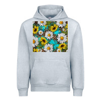 Heather Grey western daisy and sunflower Urban Hoodie - RanaPortraitStore