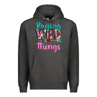 Charcoal Heather raising wild things Premium Hoodie - texasbilliewilder