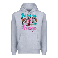 Heather Grey raising wild things Premium Hoodie - texasbilliewilder