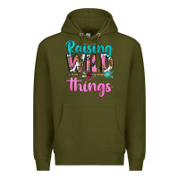 Army Green raising wild things Premium Hoodie - texasbilliewilder
