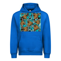 Cobalt western aztec highland cow Urban Hoodie - RanaPortraitStore